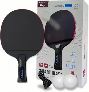 Smart Table Tennis Bats pingpong Paddles for Training improving Play Performance an Intelligent Racket That Could Tell Ball hiting Numbers & Layout to optimize Ball Eccentric Beating Rates-BK
