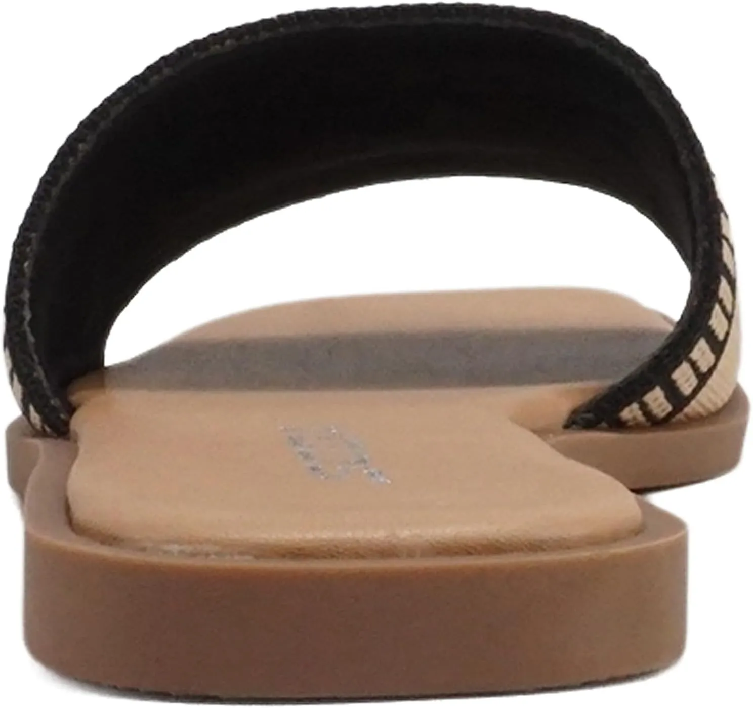 Soda “FLAIR” ~ Women Square Open Toe Single Embroider Band Slip-On Flat Summer Resort Sandal
