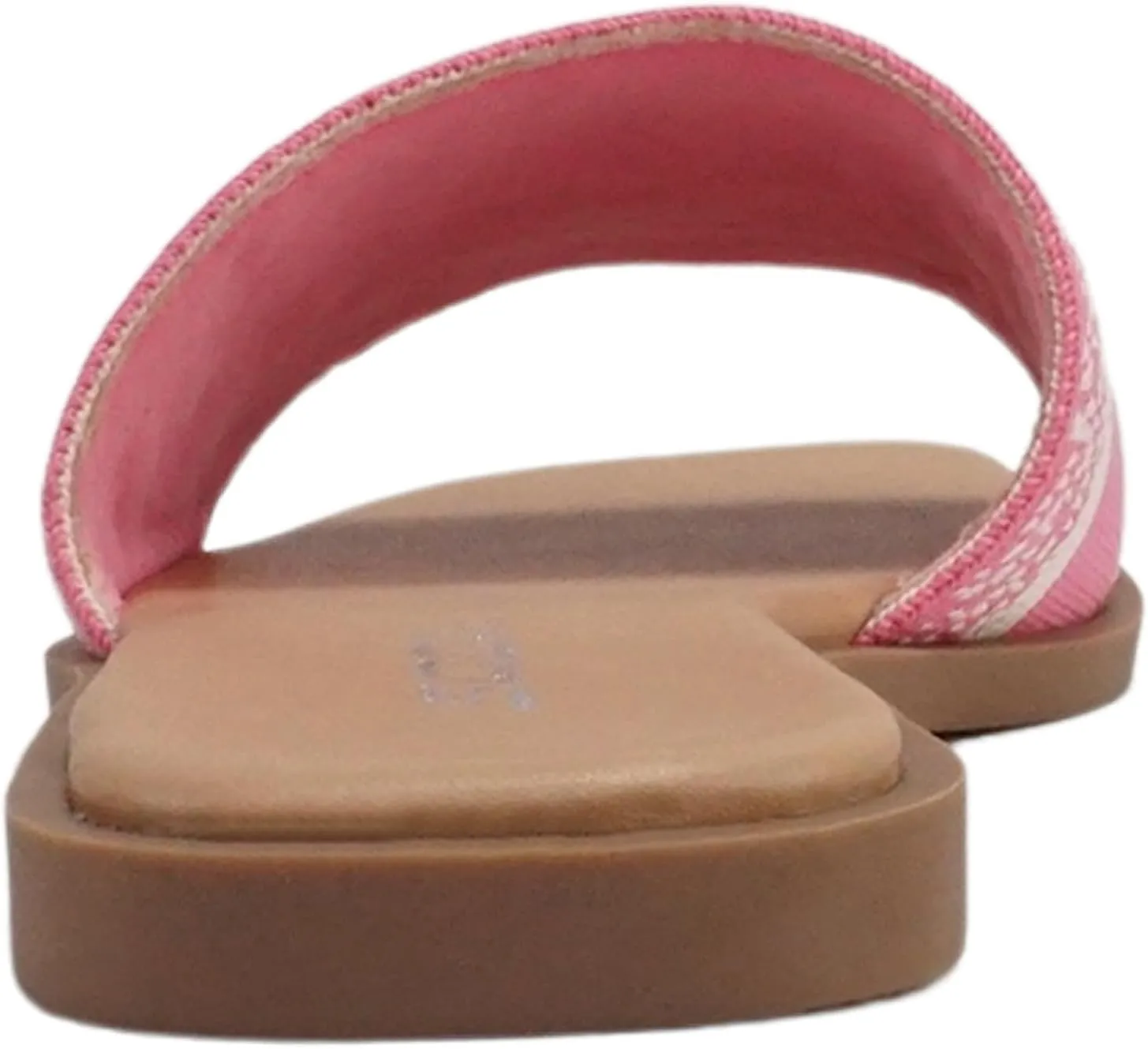 Soda “FLAIR” ~ Women Square Open Toe Single Embroider Band Slip-On Flat Summer Resort Sandal