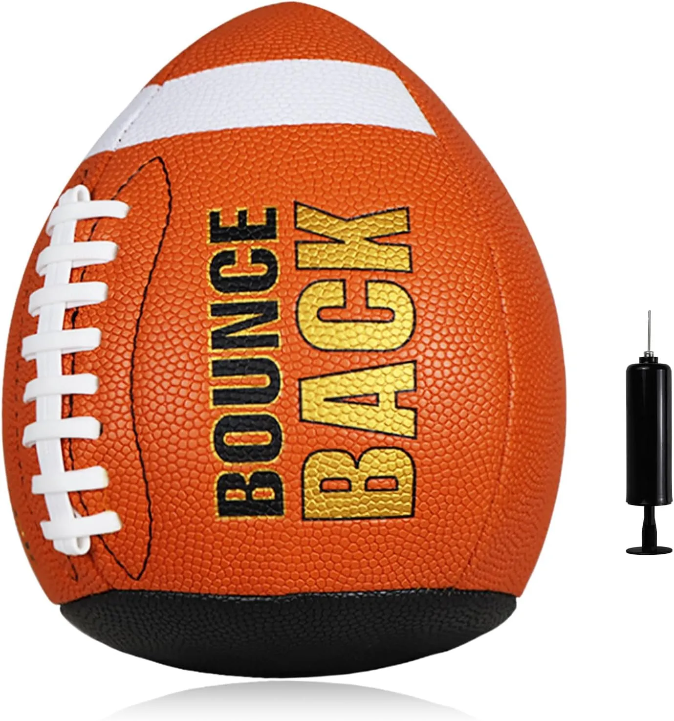 Soft Leather Training Football, Youth Size & Official Size, Fatherless PU PassCatch Solo Enhancing Passing Catching(with Pump)