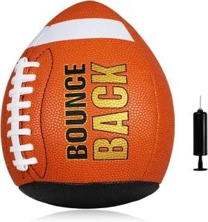Soft Leather Training Football, Youth Size & Official Size, Fatherless PU PassCatch Solo Enhancing Passing Catching(with Pump)