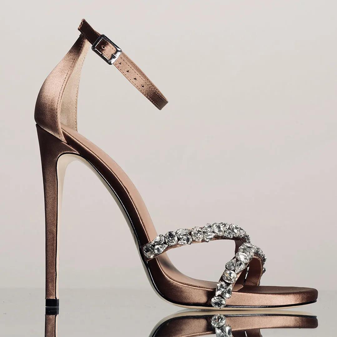 SOLEIL OPEN TOE BROWN