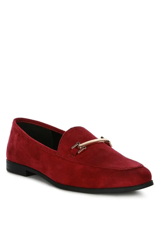Solid Faux Suede Loafers