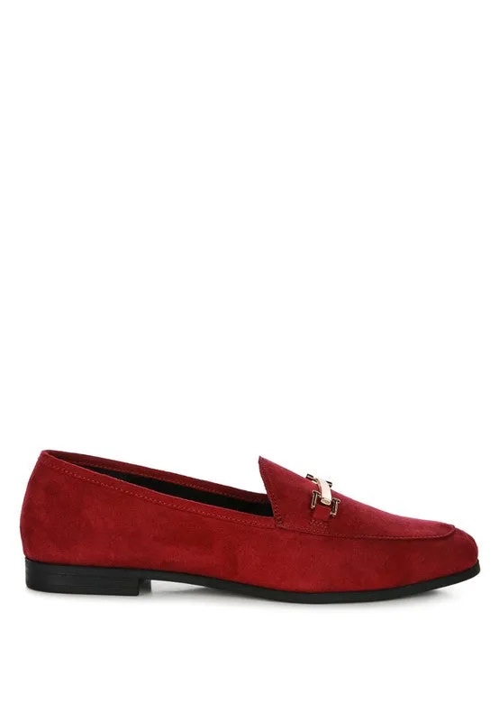 Solid Faux Suede Loafers