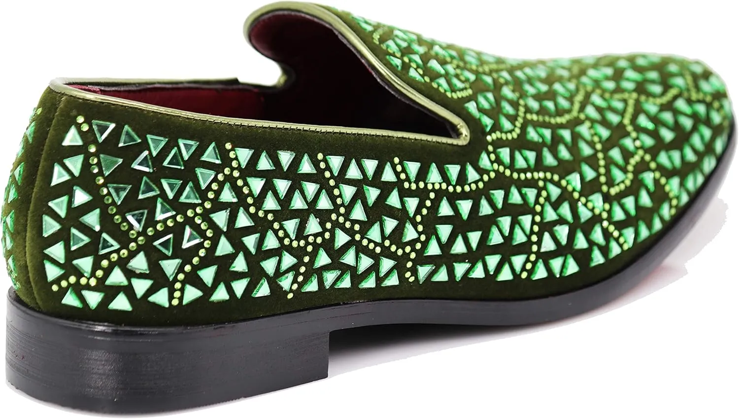SPK27 Men's Rhinestone Sparkling Suede Dress Shoes Loafer Classic Designer Moccasins