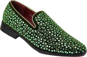 SPK27 Men's Rhinestone Sparkling Suede Dress Shoes Loafer Classic Designer Moccasins