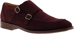 STACY ADAMS Balen Double-Monk Strap Loafer Oxblood Suede 8