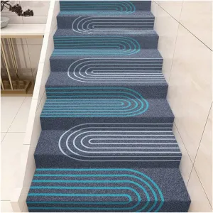 Stair Pads, Self-Adhesive Stair Treads Carpet, Non Slip Anti-Collision Mats, Children Elders Pets Friendly Step Floor Mat, Home Staircase Decoration Rug, Step Protectors (Color : A(Width: 10