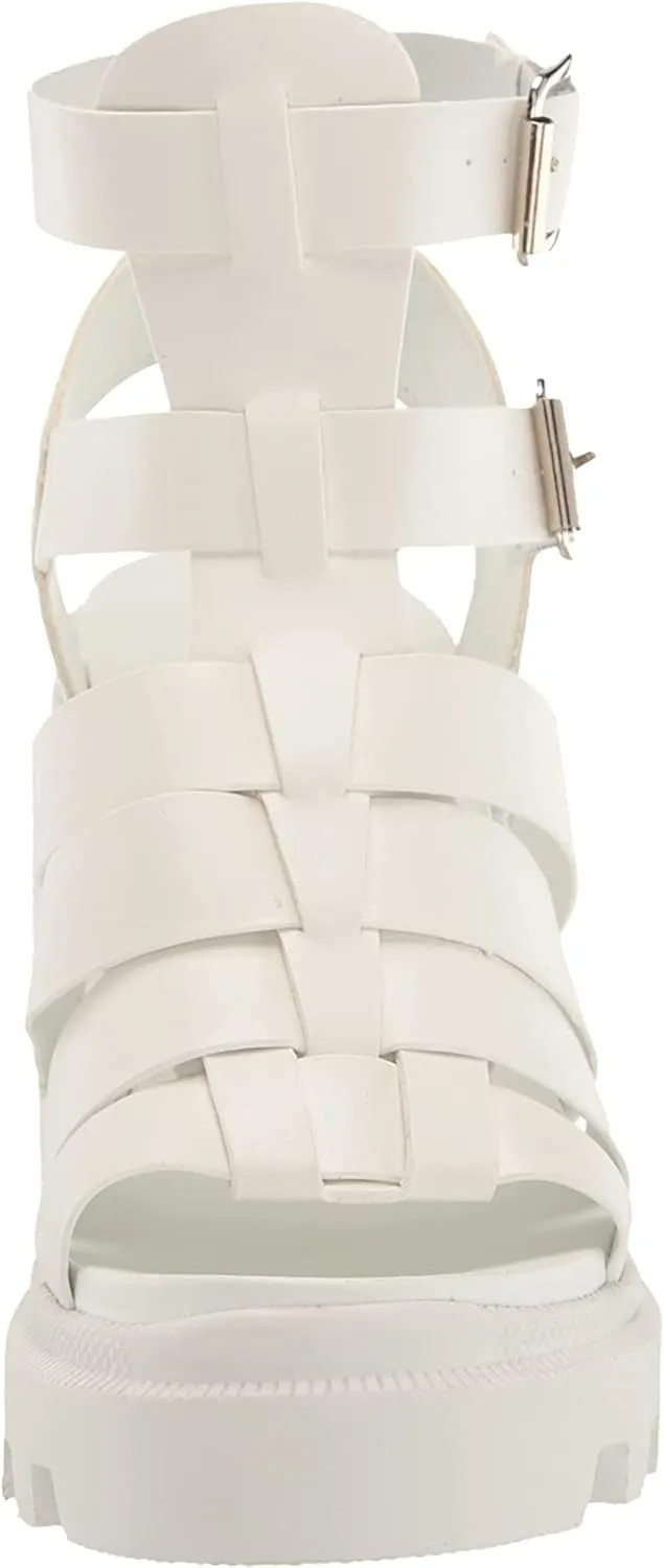 Steve Madden Womens Cosmic Faux Leather Ankle Strap Gladiator Sandals