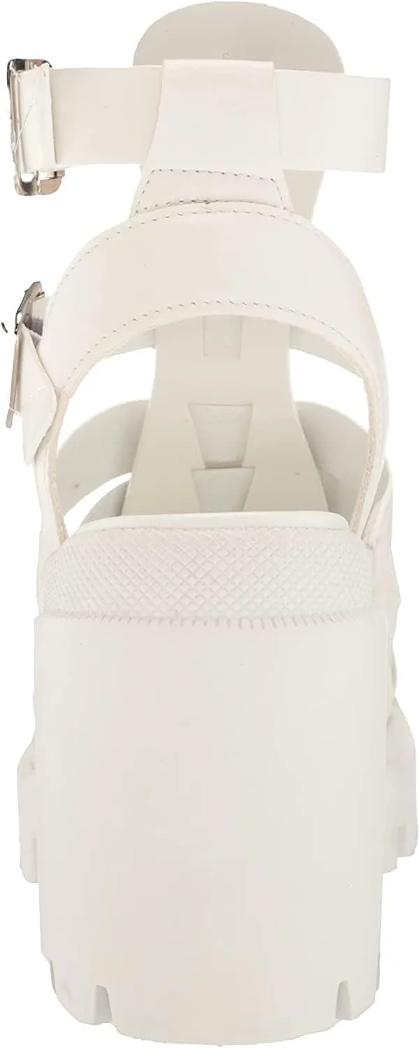 Steve Madden Womens Cosmic Faux Leather Ankle Strap Gladiator Sandals