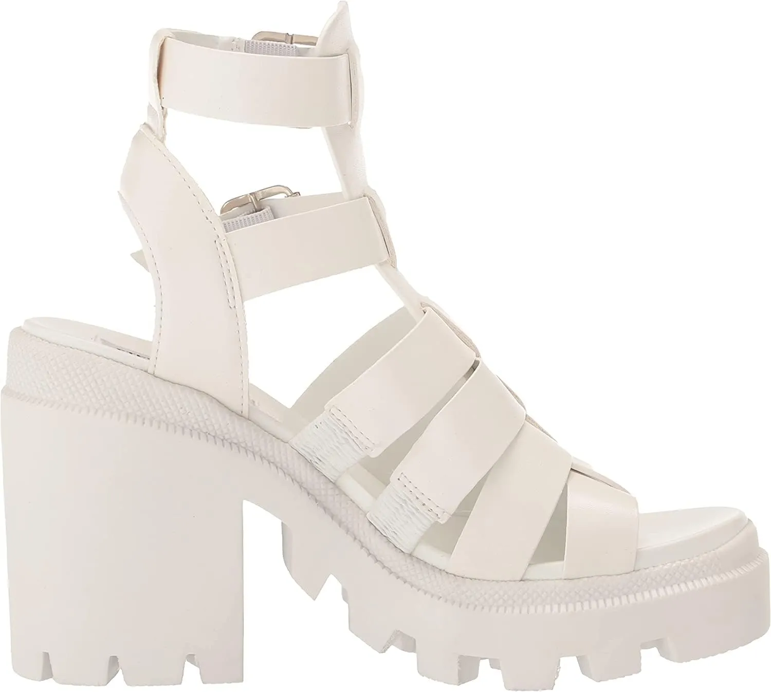 Steve Madden Womens Cosmic Faux Leather Ankle Strap Gladiator Sandals