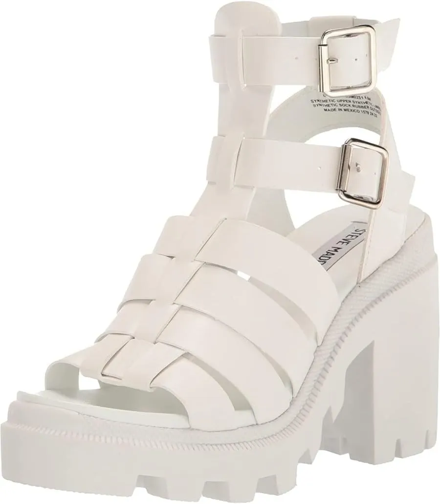 Steve Madden Womens Cosmic Faux Leather Ankle Strap Gladiator Sandals