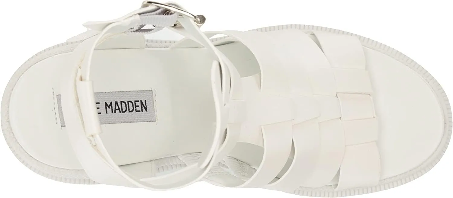 Steve Madden Womens Cosmic Faux Leather Ankle Strap Gladiator Sandals