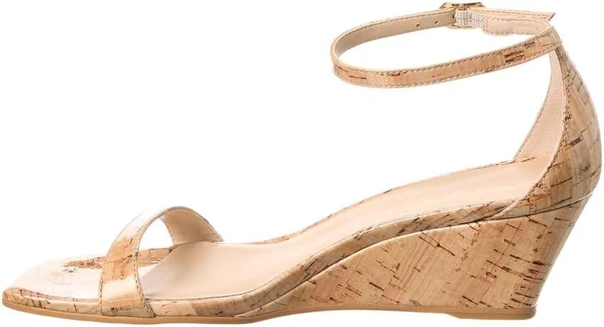 Stuart Weitzman Nudistcurve 50 Cork Wedge Sandal