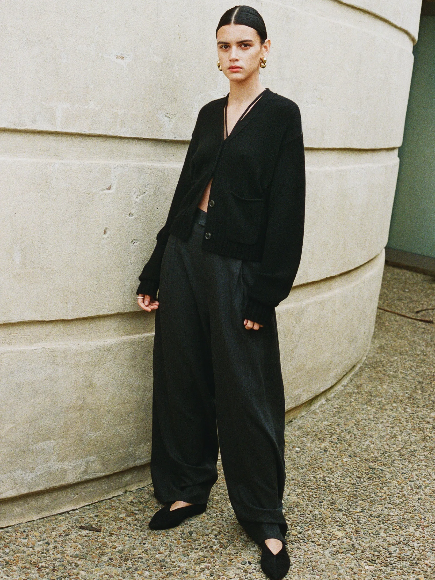 suede point toe flat