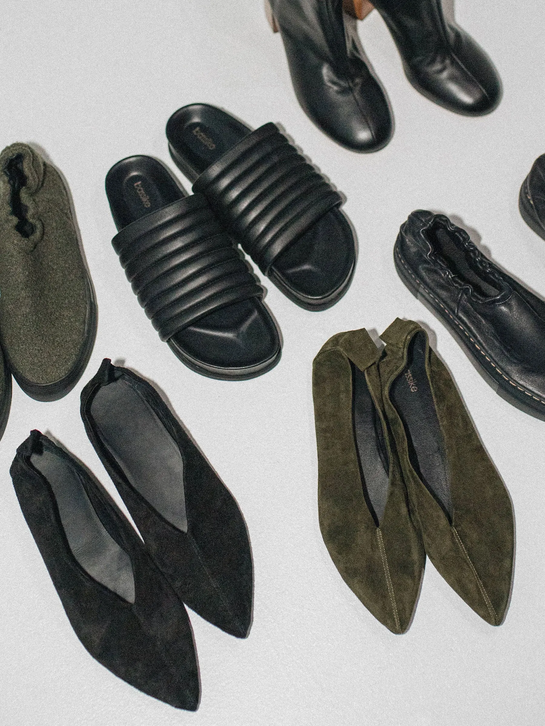 suede point toe flat