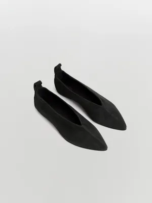 suede point toe flat