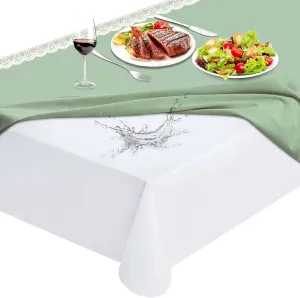 Table Protector Pad with Flannel Backing, Heavy-Duty Vinyl Table Padding Under Tablecloth, Waterproof, Heat Resistant, 90 x 54 inches, Rectangular