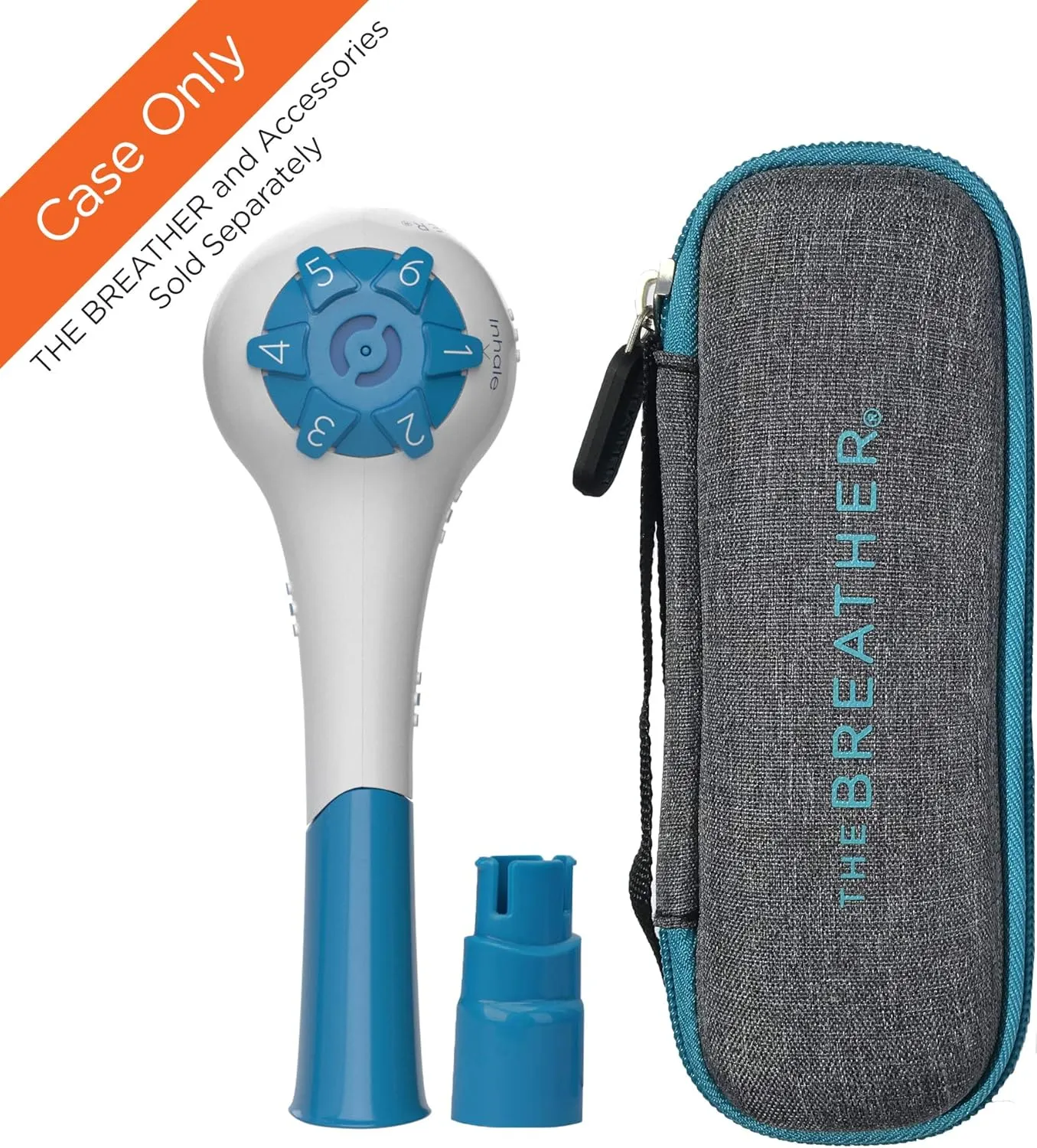 The Breather CASE │Hard Storage Travel Case Only (Grey)│Designed Hand-Held Inspiratory Expiratory Muscle Trainer