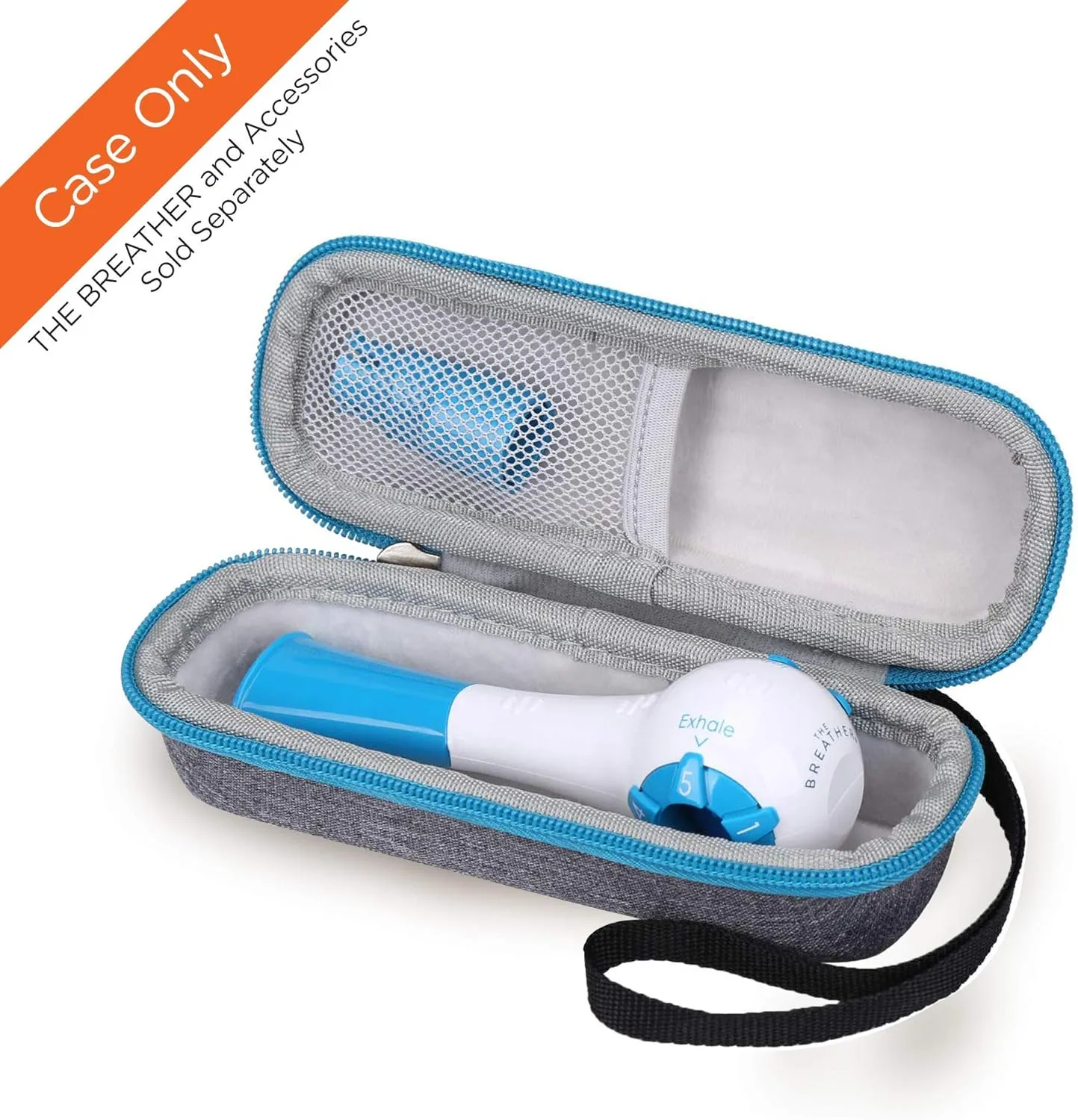 The Breather CASE │Hard Storage Travel Case Only (Grey)│Designed Hand-Held Inspiratory Expiratory Muscle Trainer