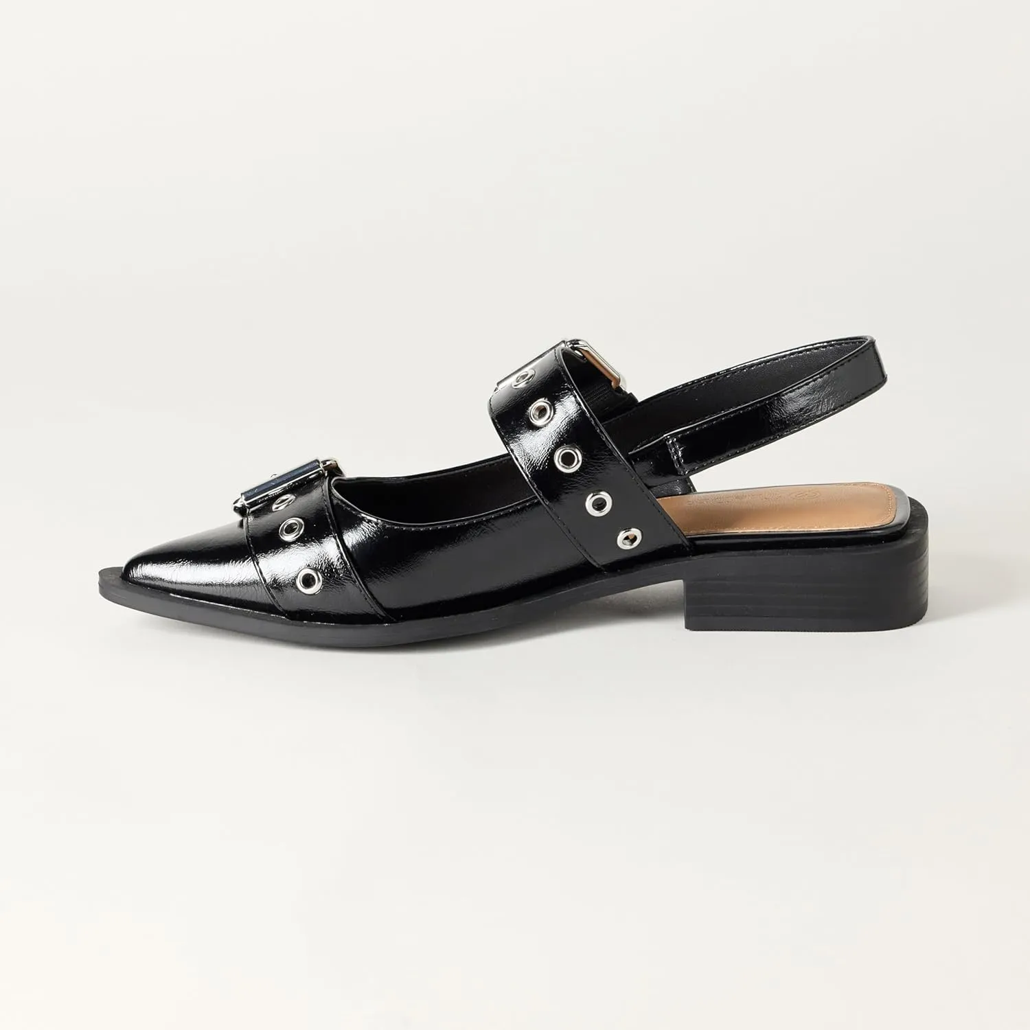The Drop Women's Evie Moto Pointed Toe Flat