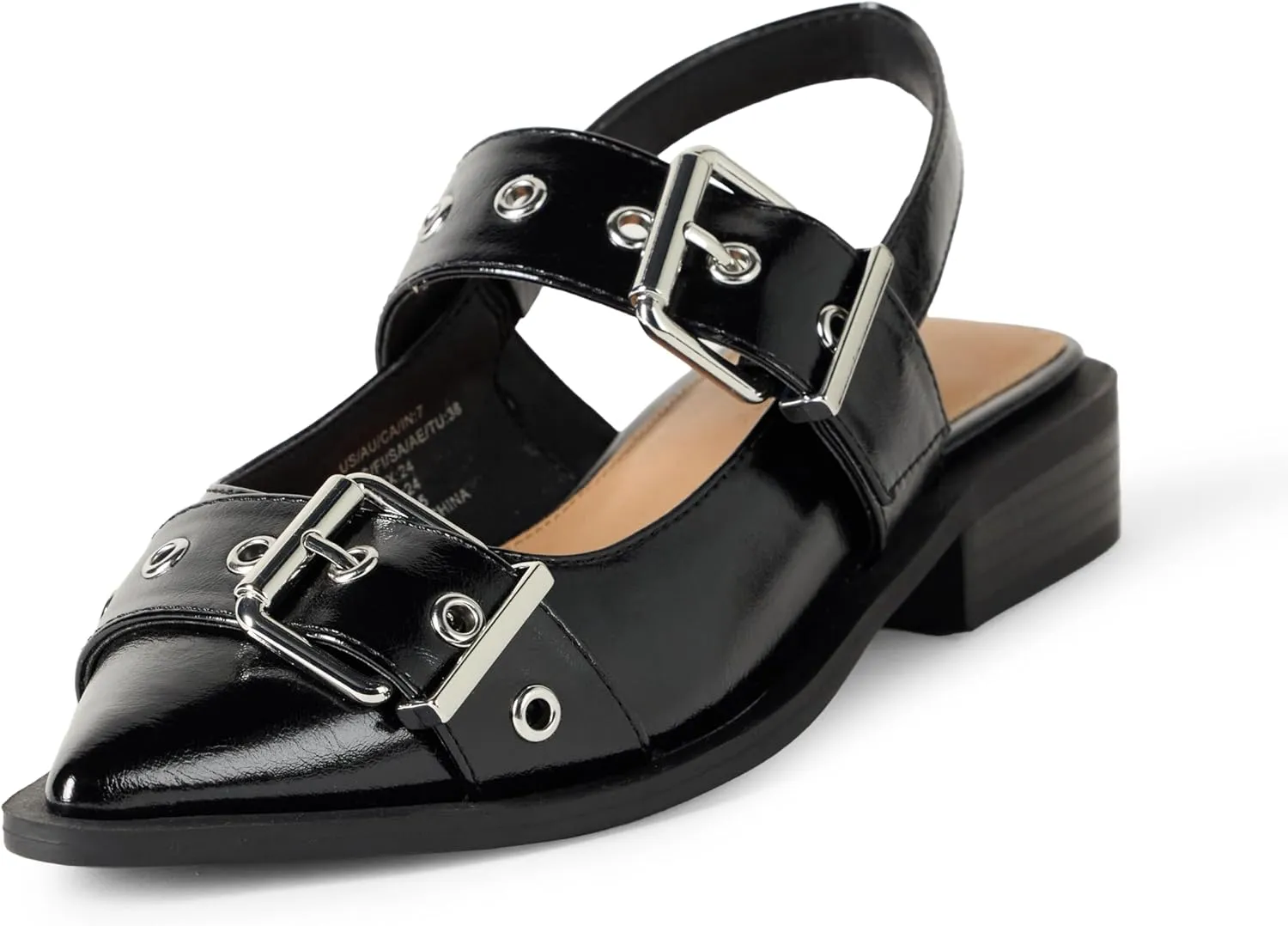 The Drop Women's Evie Moto Pointed Toe Flat