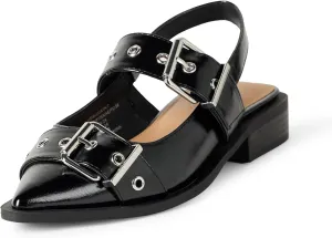 The Drop Women's Evie Moto Pointed Toe Flat