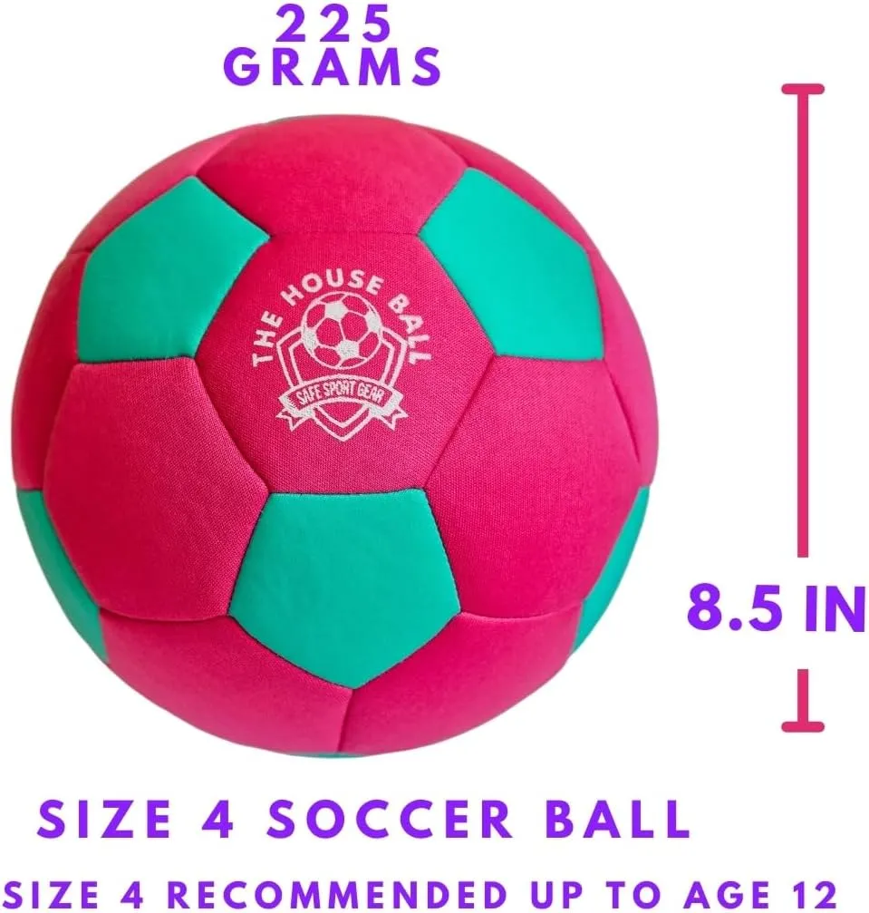 The House Ball - The Original Soft and Safe Indoor Soccer Ball Size 4 Created for Inside Your Home and Yard - Fun Soccer Gift - Perfect Kids Soccer Ball