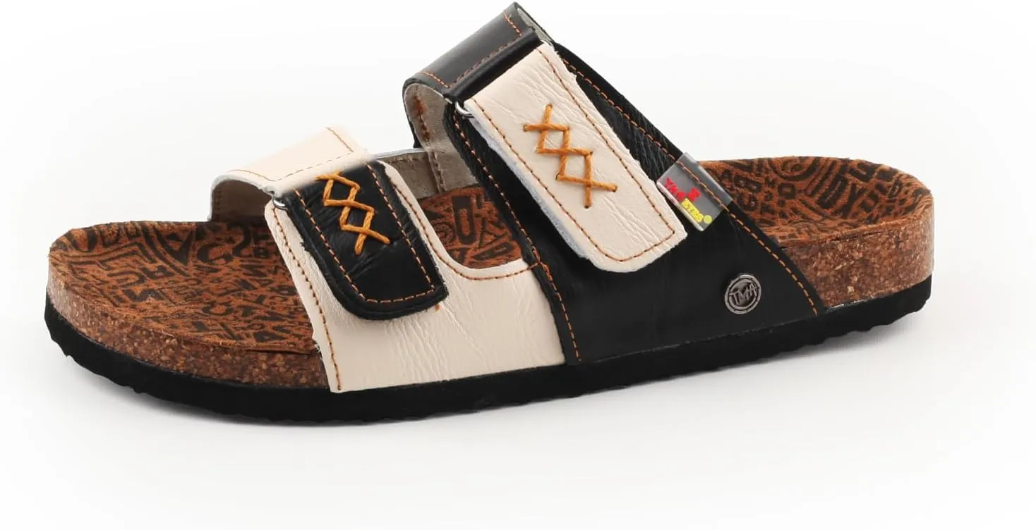 TMA EYES Womens Flat Sandals with Cork Footbed Open Toe Slides Adjustable Slip On Slippers