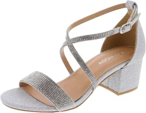 TOP Moda Over The Toe Strap Ankle Wrap Strap 2" Block Heel Open Toe Dress Sandal