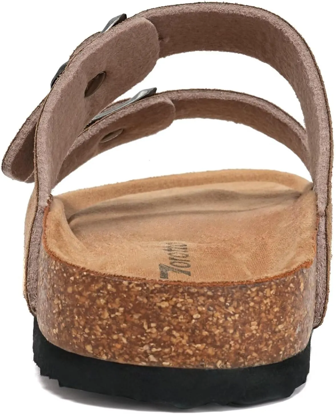 Torotto Mens Slides with Cork Footbed Open Toe Adjustable Webbing Flat Sandals for Walking | Beach | Indoor