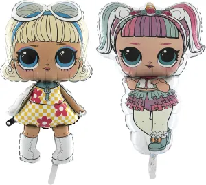 Toyland® Pack of 2 LOL 35" Go Go Gurl & Unicorn Doll Foil Balloons - L.O.L Birthday decorations