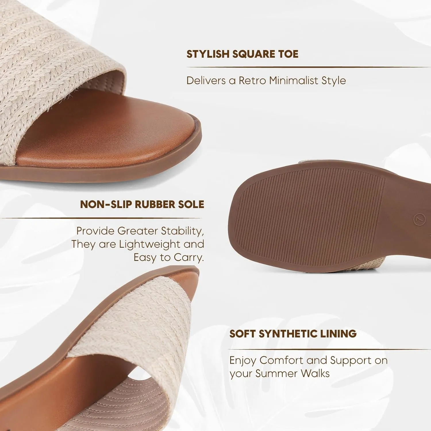 Tscoyuki Slides Sandals for Women Basic Slip On Flat Sandals Open Toe Comfort Beach Sandals Slippers for Casual Dressy Summer