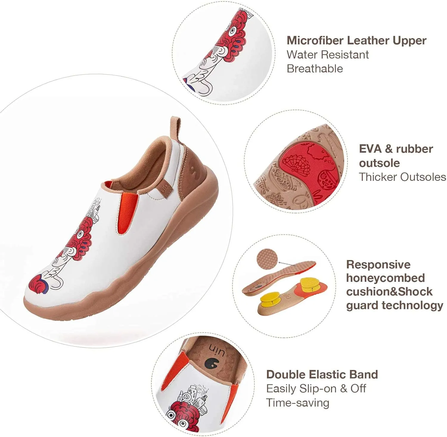 UIN Men's Walking Shoes Slip On Cow Suede Casual Lightweight Comfort Fashion Sneaker Cuenca