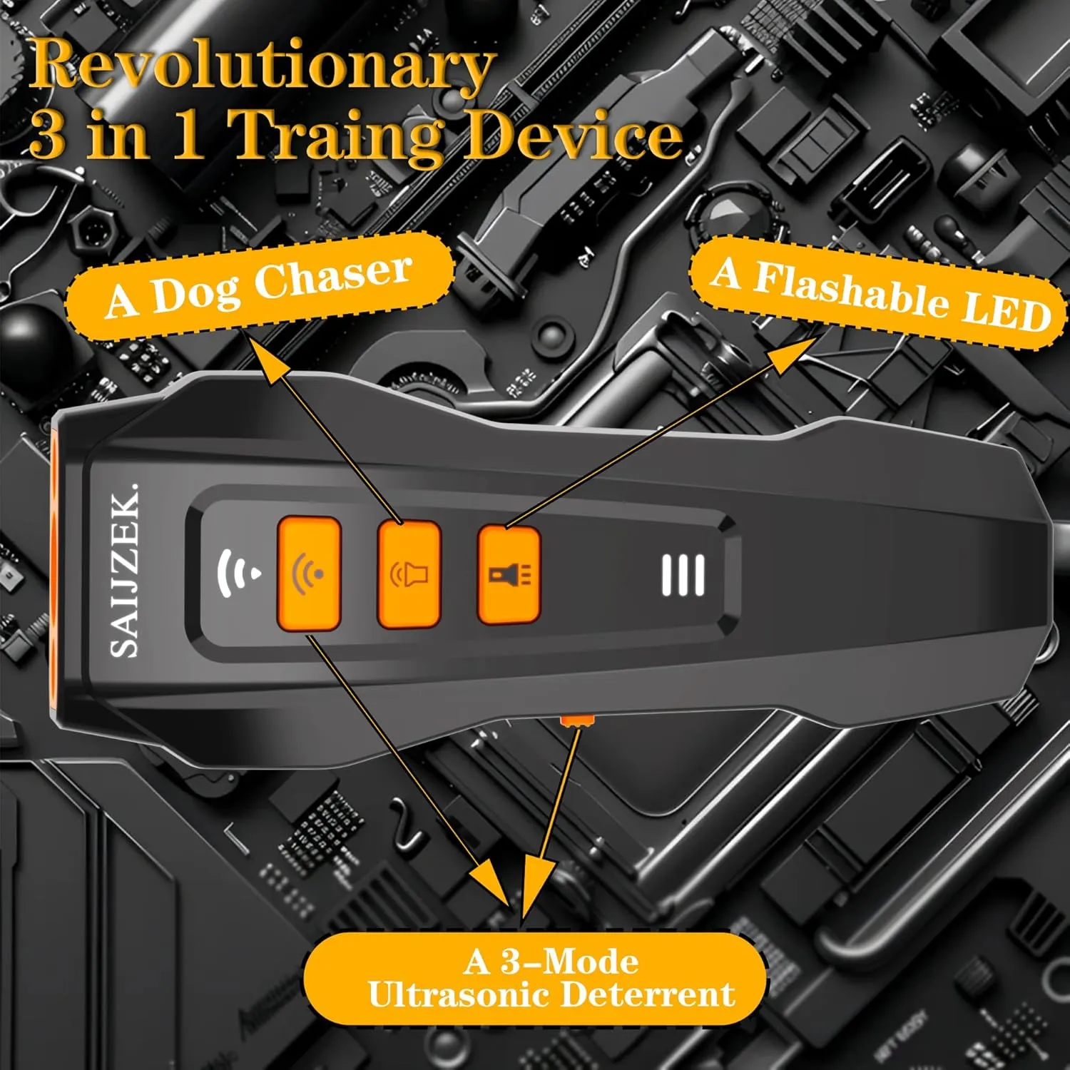 Ultrasonic Dog Trainer G2 | 3-in-1 Bark Deterrent Training Device | Anti Barking Silencer | Barks No More Devices | Stop Control Dogs Bad Behavior | Stopper Corrector Clicker Repellent, Black
