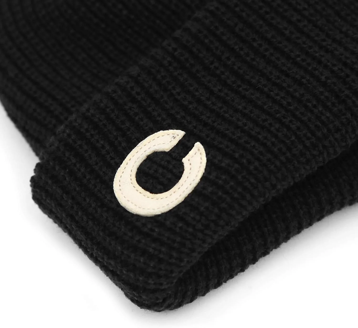 UNDERCONTROL Logo Label Patch Unisex Fall Winter Short Thick Cuffed Rollup Warm Beanie Korea Trawler Fisherman Knit Skull Hat