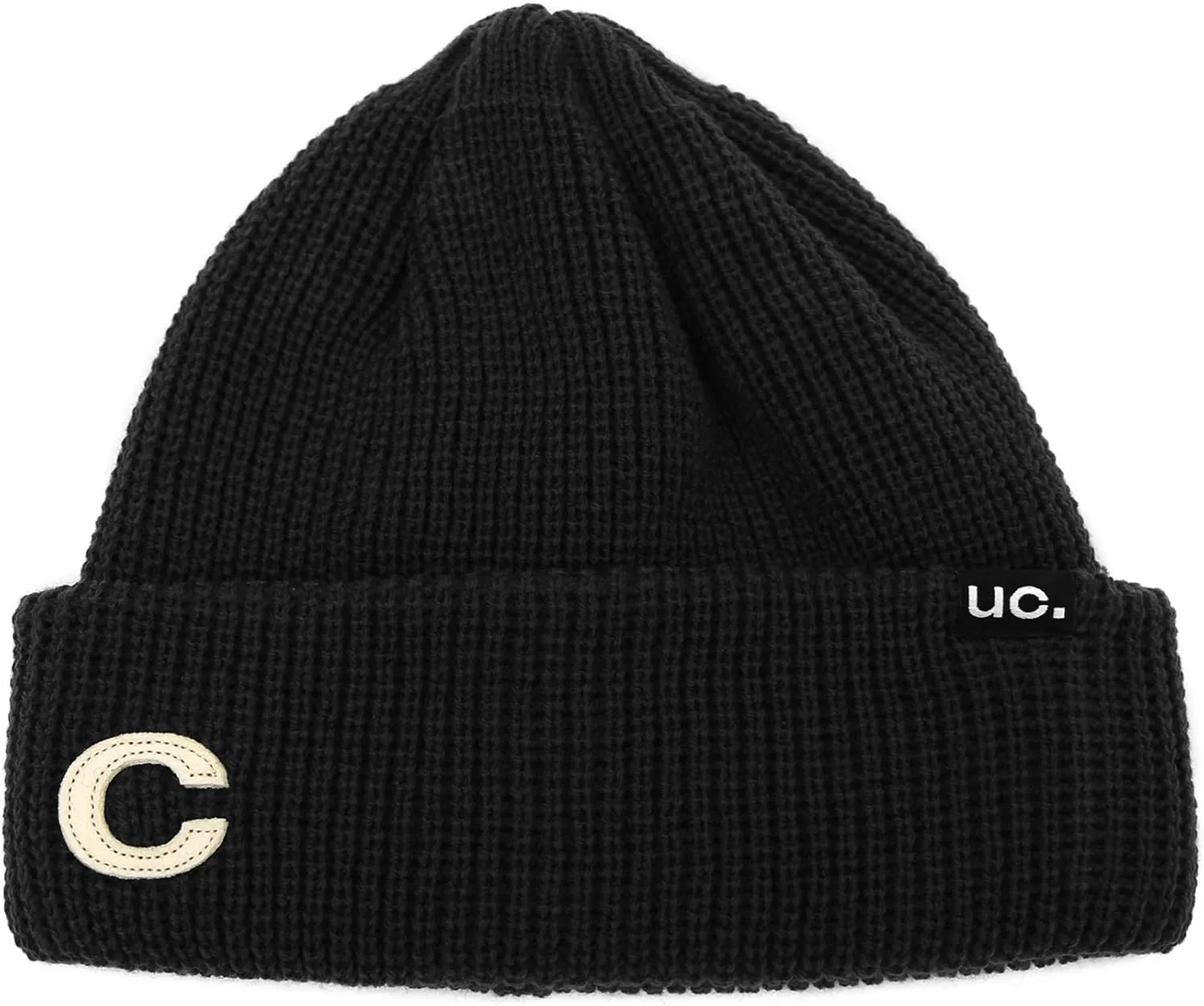 UNDERCONTROL Logo Label Patch Unisex Fall Winter Short Thick Cuffed Rollup Warm Beanie Korea Trawler Fisherman Knit Skull Hat