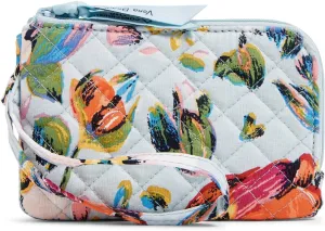 Vera Bradley Women's Cotton Double Zip ID Case Wallet with RFID Protection