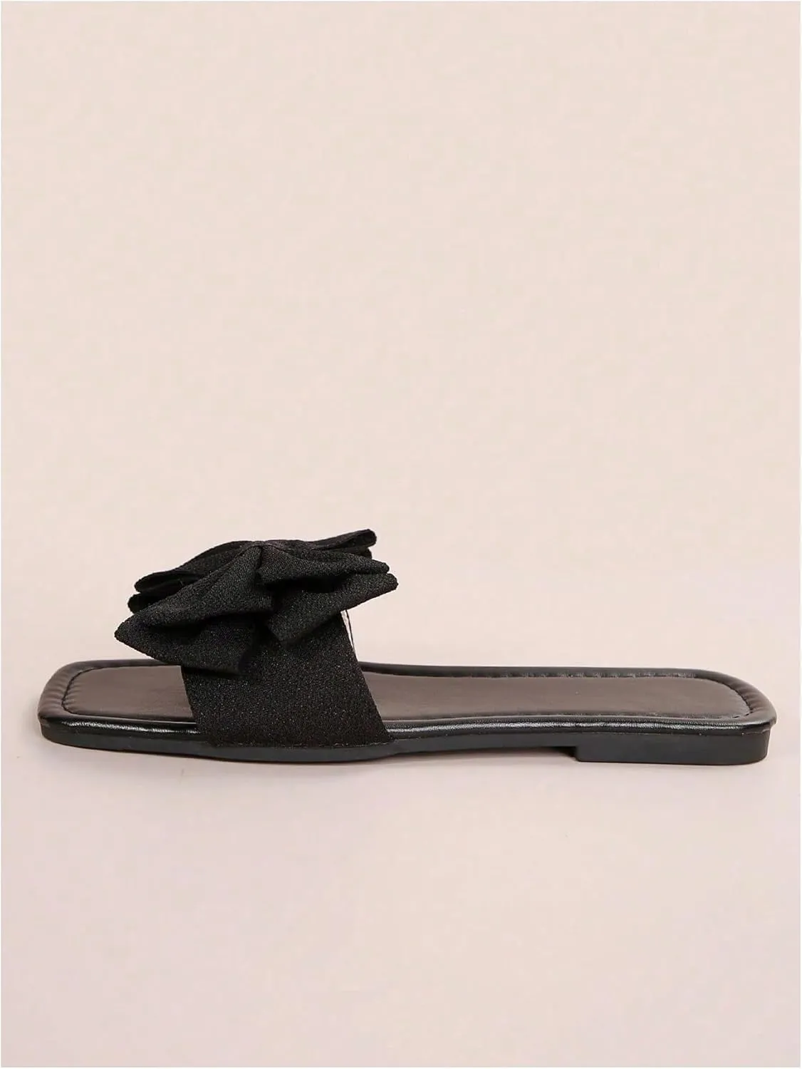 Verdusa Women's Bowknot Flat Sandals Summer Open Toe Slide Slip On Sandals