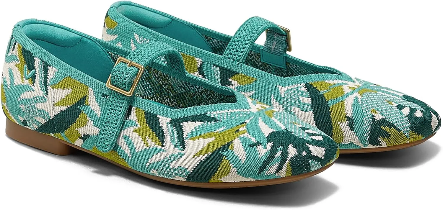 VIVAIA Margot Mary Jane Women Flat Shoes Comfortable for Work with Arch Support Slip on Square-Toe Washable Shoes
