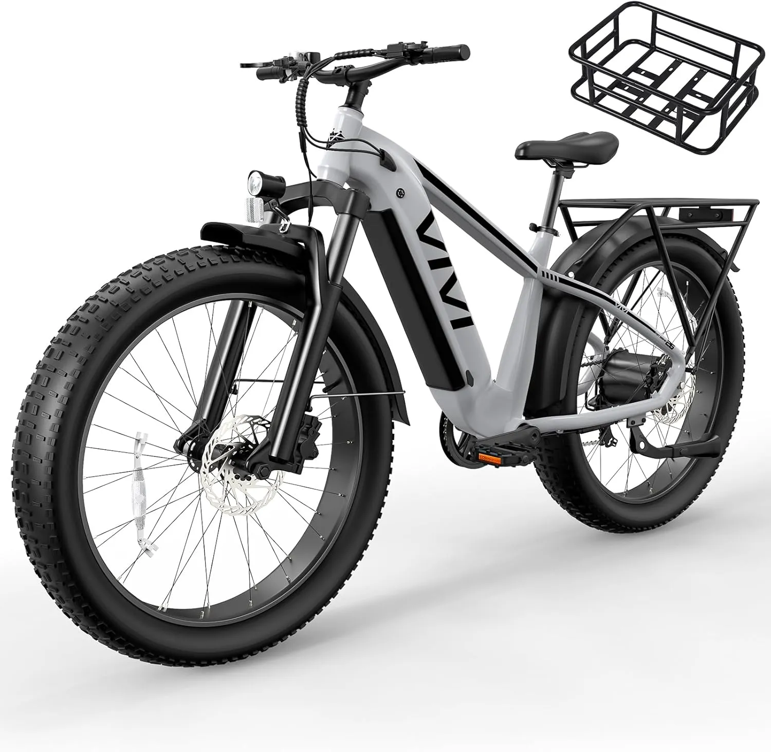 Vivi ACE01 Electric Bike for Adults, 26" x 4.0 Fat Tire Ebike, 1475W Peak Motor Torque Sensor Electric Mountain Bike, 25MPH Electric Bicycle with 48V 15AH Battery, Hydraulic Brake, UL 2849 Certified
