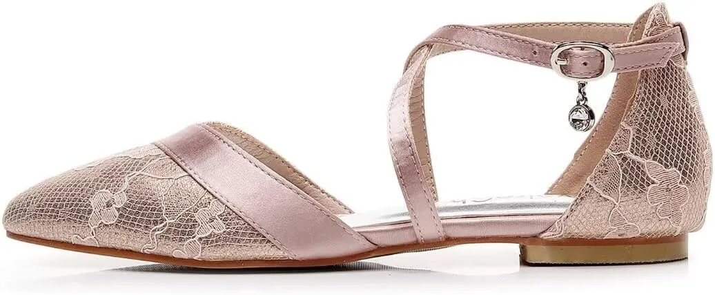 Wedding Flats,Black Flats for Women,Women's Flats Shoes, Mary Jane Shoes Women, Ballet Flats,Pointed Toe Flats Shoes Women Dressy Comfortable, Bridal Flats for Wedding