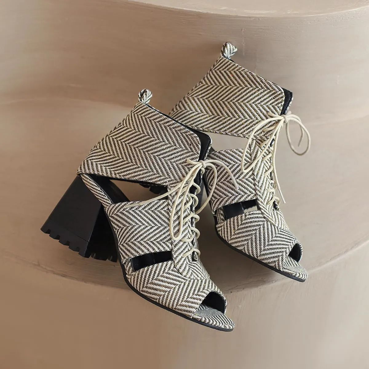 Women Heeled Sandals Peep Open Toe Ankle Boots Mid Chunky Block Heel Cutout Booties Sandals Zipper Lace Up Ankle Strap Dress Sandal Pumps Shoes Suede Crocodile Snakeskin Chic Size 4-15 M US