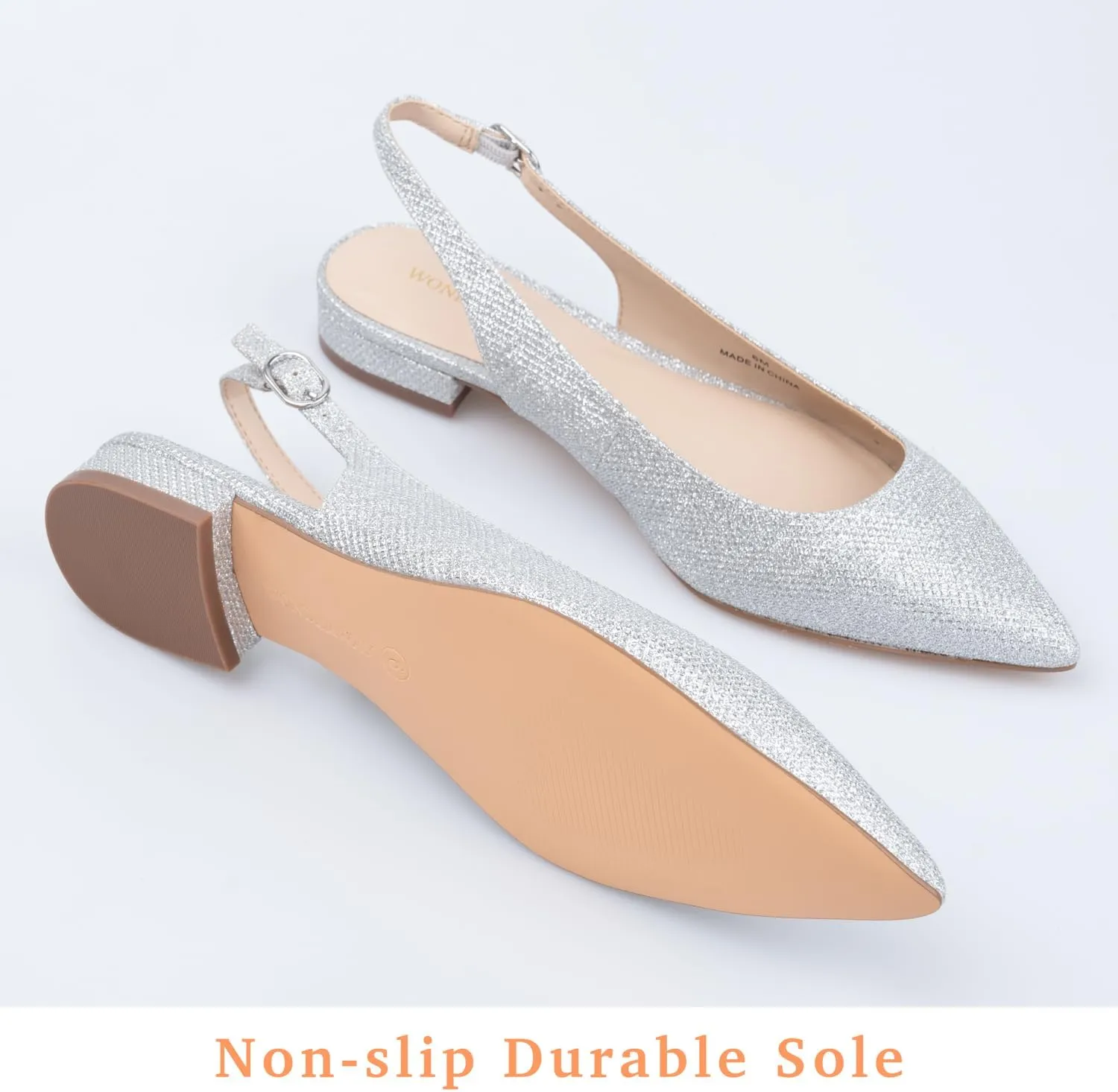 Women Slingback Flat Pointed Toe Shoes for Dressy,Casual,Work,Wedding