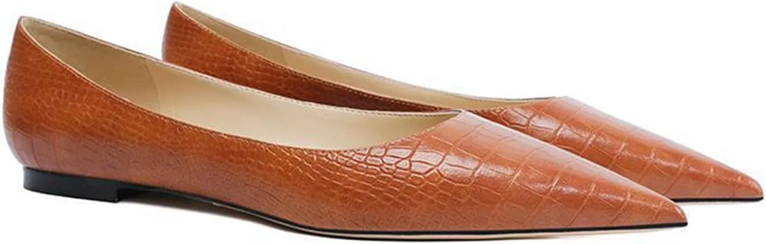 Women's Fashion Patent Leather Pointed Toe Shallow Mouth Flat Shoes Summer Closed Toe Comfort Dress Walking Flats
