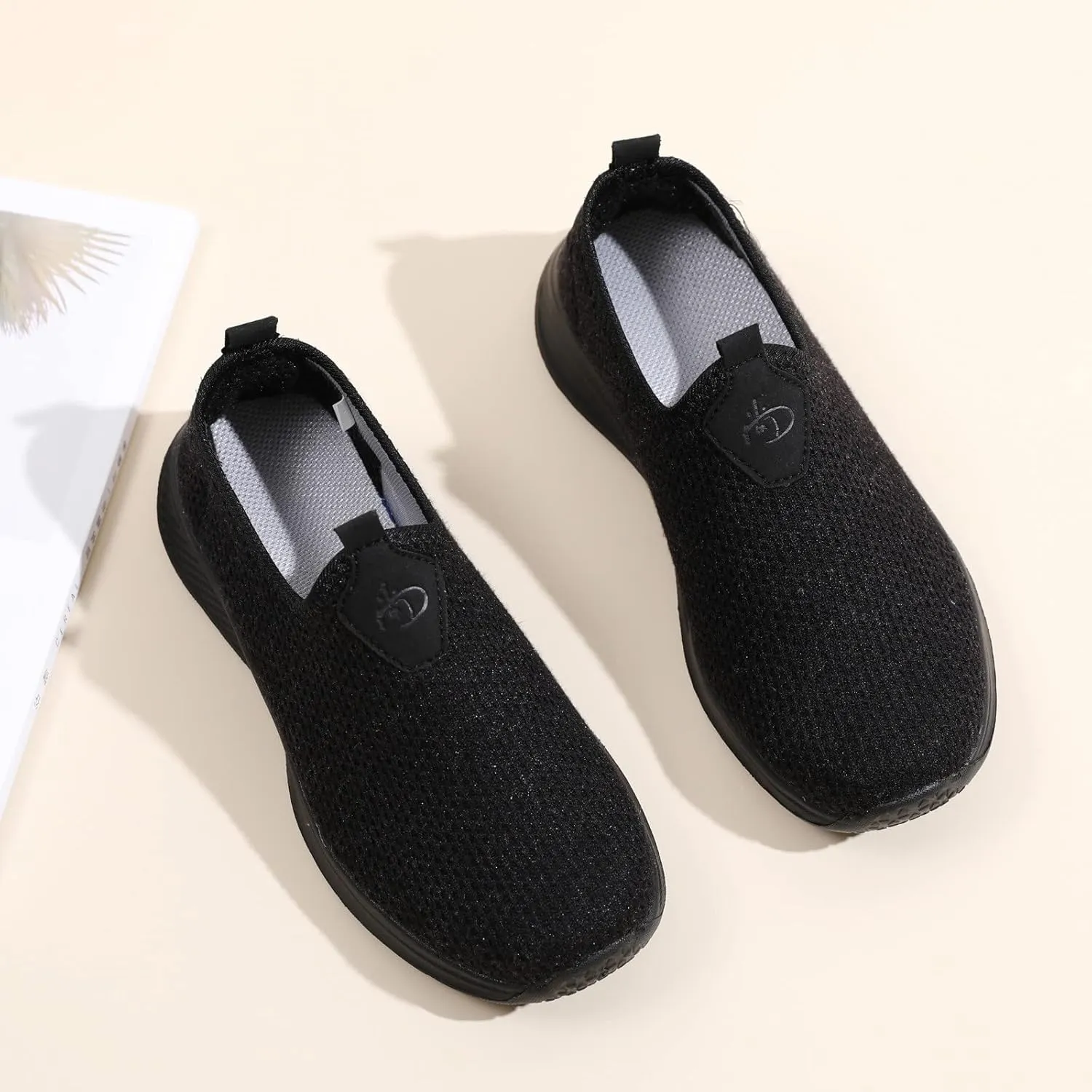 Womens Non Slip Work Shoes Slip On Water Resistant Mens Tennis Shoes Arch Support Business Casual Shoes High Top Sneakers Platform Tennis Shoe Loafers Casual Slip On