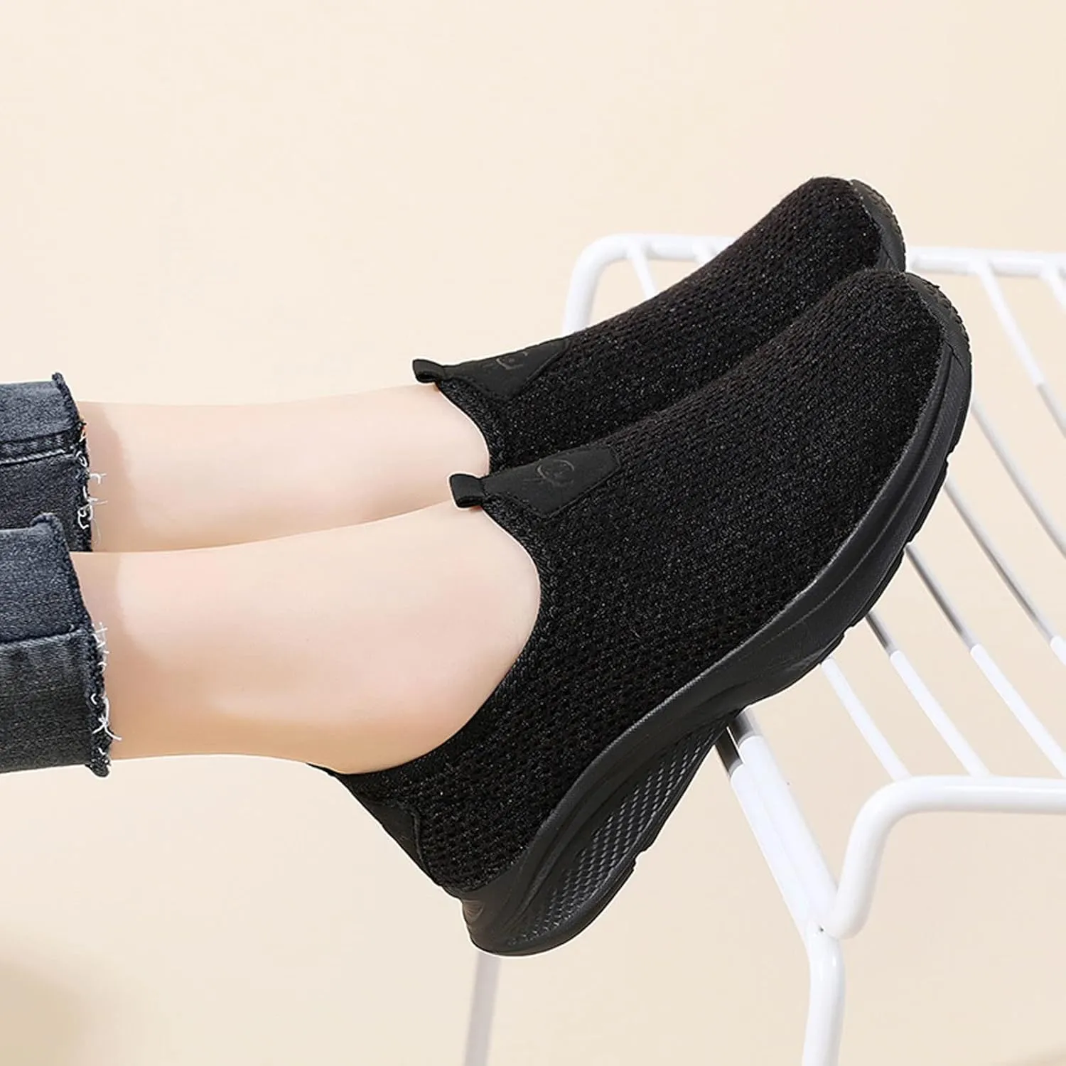 Womens Non Slip Work Shoes Slip On Water Resistant Mens Tennis Shoes Arch Support Business Casual Shoes High Top Sneakers Platform Tennis Shoe Loafers Casual Slip On