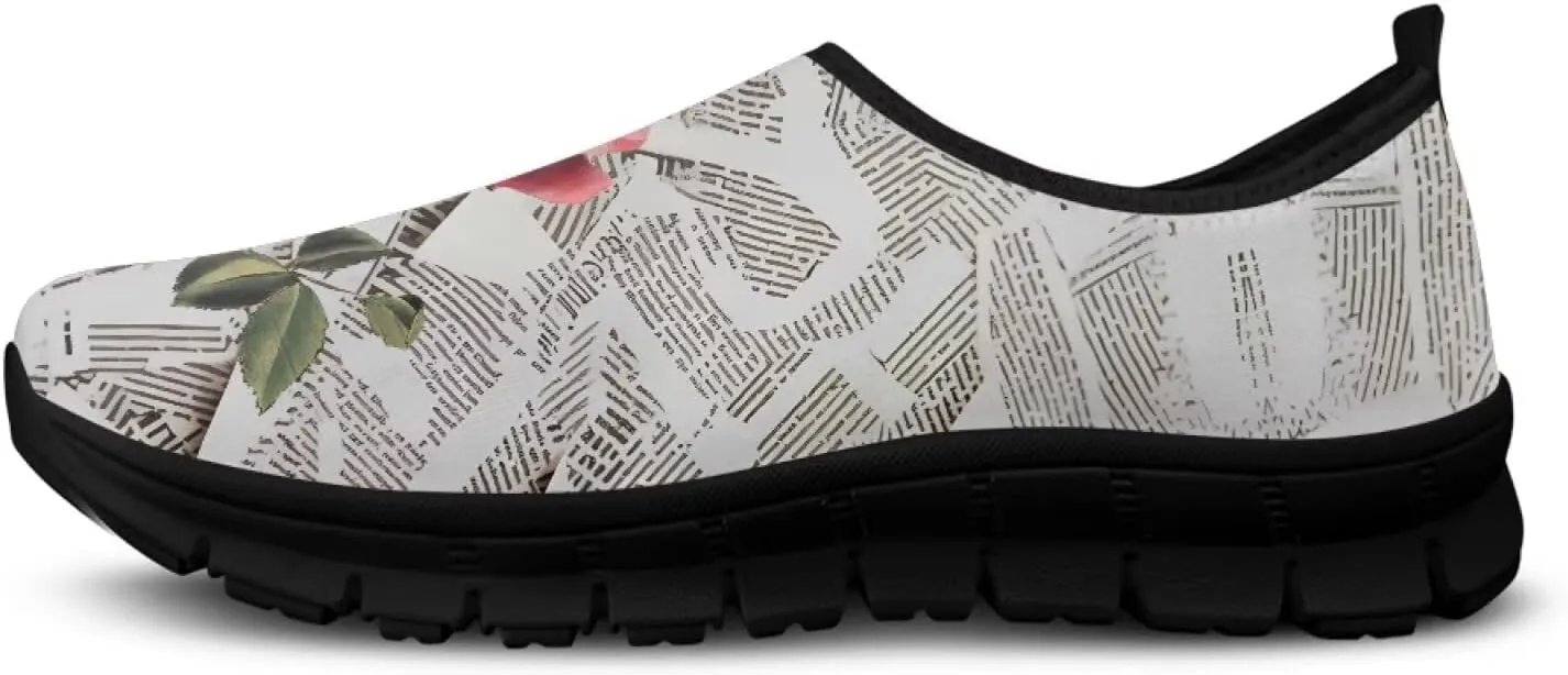Women's Slip on Sneakers Casual Shoes Loafers Non Slip Breathable Comfortable Walking Sneakers Gifts for Women Girls Black Sole Size 5.5-11.5