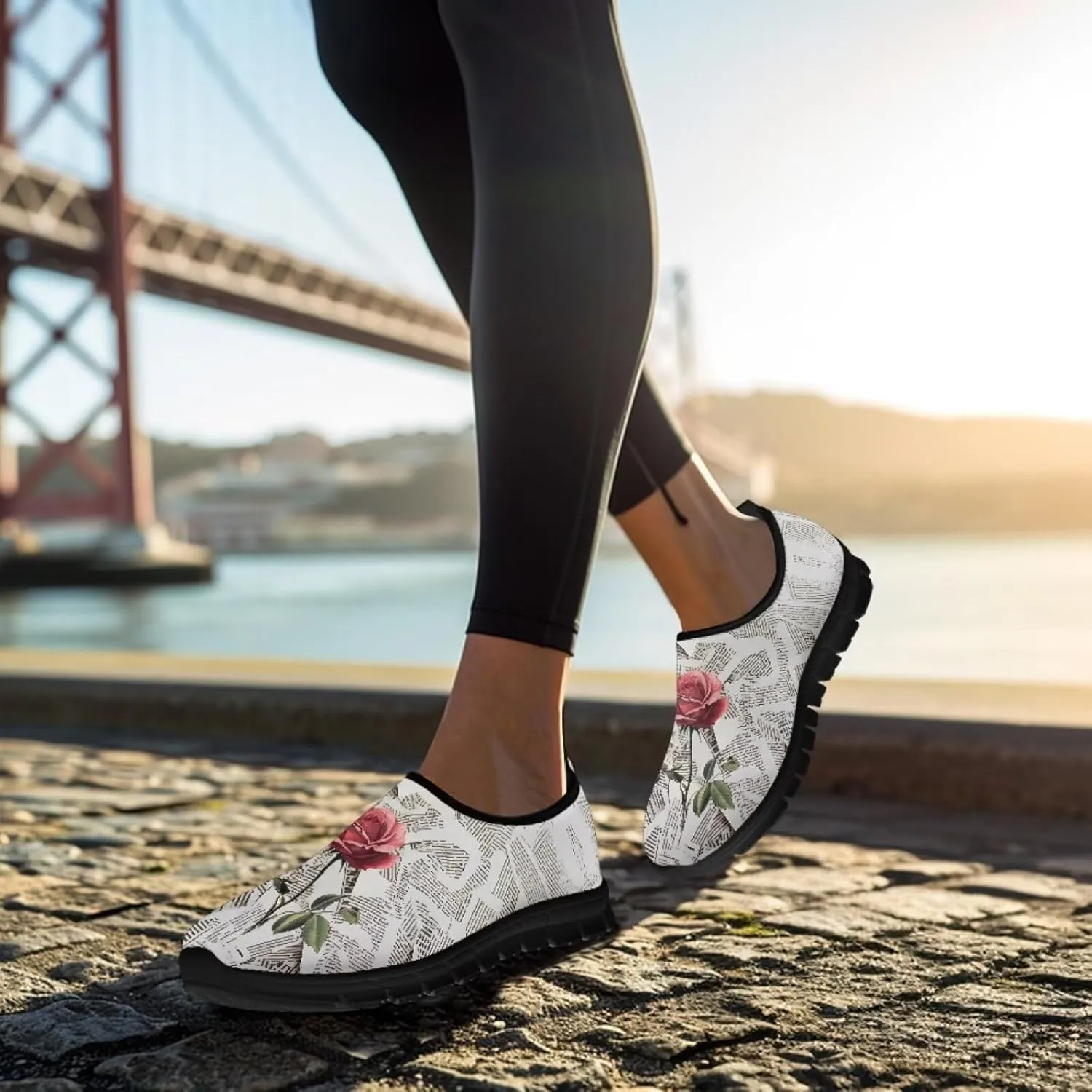 Women's Slip on Sneakers Casual Shoes Loafers Non Slip Breathable Comfortable Walking Sneakers Gifts for Women Girls Black Sole Size 5.5-11.5