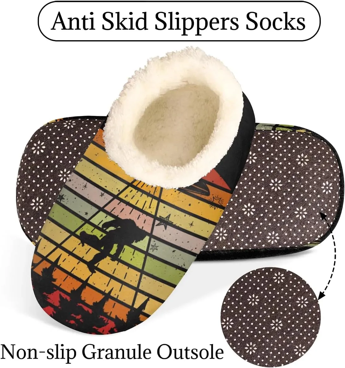 Women's Slippers Comfy Warm House Slippers for Women Men, Fuzzy Slip-on Plush Ladies Slippers Socks for Winter Bedroom Indoor and Outdoor